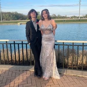 oyster grey, sparkly